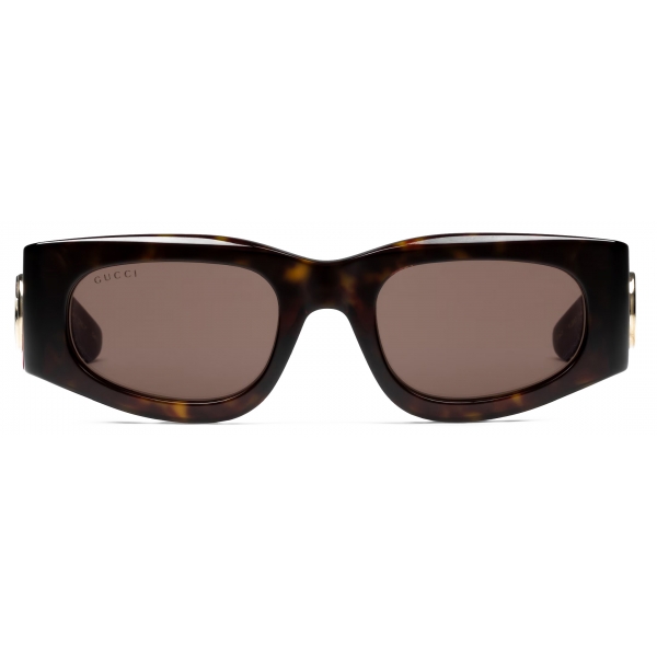 Gucci - Occhiale da Sole Rettangolare - Tartaruga Scuro - Gucci Eyewear