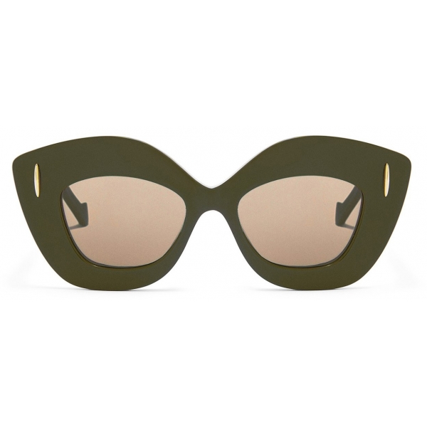 Loewe - Occhiali da Sole Retro Screen - Kaki Lucido - Loewe Eyewear