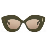 Loewe - Occhiali da Sole Retro Screen - Kaki Lucido - Loewe Eyewear