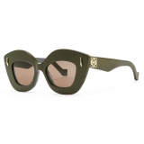 Loewe - Occhiali da Sole Retro Screen - Kaki Lucido - Loewe Eyewear