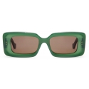 Loewe - Occhiali da Sole Rettangolari - Verde Opalino Lucido - Loewe Eyewear