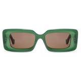 Loewe - Occhiali da Sole Rettangolari - Verde Opalino Lucido - Loewe Eyewear