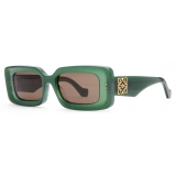 Loewe - Occhiali da Sole Rettangolari - Verde Opalino Lucido - Loewe Eyewear