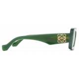 Loewe - Occhiali da Sole Rettangolari - Verde Opalino Lucido - Loewe Eyewear