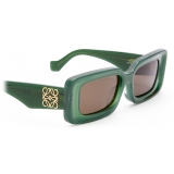 Loewe - Occhiali da Sole Rettangolari - Verde Opalino Lucido - Loewe Eyewear