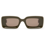 Loewe - Occhiali da Sole Rettangolari - Verde Kaki Tinta Unita - Loewe Eyewear