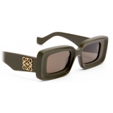 Loewe - Occhiali da Sole Rettangolari - Verde Kaki Tinta Unita - Loewe Eyewear