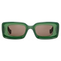 Loewe - Occhiali da Sole Rettangolari - Verde Opalino Lucido - Loewe Eyewear