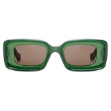 Loewe - Occhiali da Sole Rettangolari - Verde Opalino Lucido - Loewe Eyewear