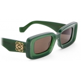 Loewe - Occhiali da Sole Rettangolari - Verde Opalino Lucido - Loewe Eyewear