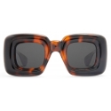 Loewe - Occhiali da Sole Rettangolari Inflated in Nylon - Havana - Loewe Eyewear