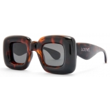 Loewe - Inflated Rectangular Sunglasses in Nylon - Havana - Loewe Eyewear