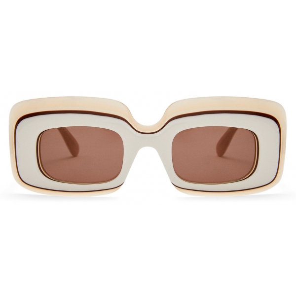 Loewe - Multilayer Rectangular Sunglasses - White/Beige - Loewe Eyewear