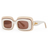 Loewe - Multilayer Rectangular Sunglasses - White/Beige - Loewe Eyewear