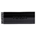 Prada - Black and Grey Logo Jacquard Scarf- Prada Exclusive Luxury Collection