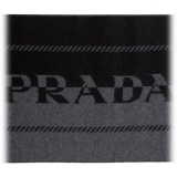 Prada - Black and Grey Logo Jacquard Scarf- Prada Exclusive Luxury Collection