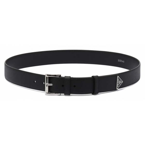 Prada - Black Triangle Logo Belt - Prada Exclusive Luxury Collection