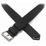 Prada - Black Triangle Logo Belt - Prada Exclusive Luxury Collection