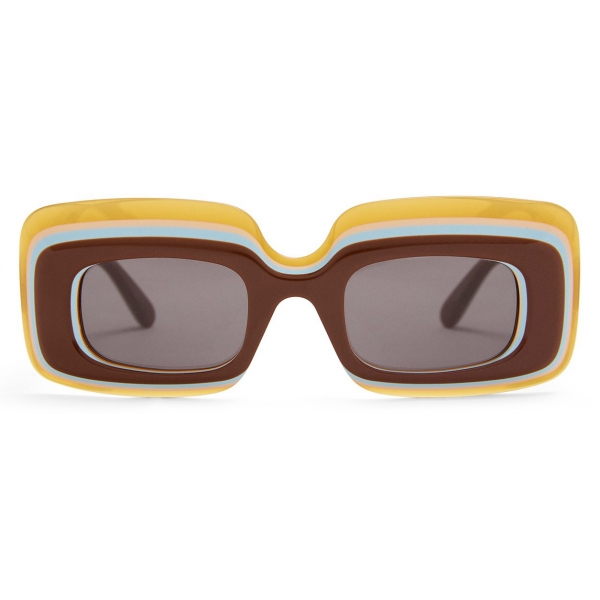 Loewe - Multilayer Rectangular Sunglasses - Brown/Multicolor - Loewe Eyewear