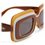 Loewe - Multilayer Rectangular Sunglasses - Brown/Multicolor - Loewe Eyewear