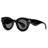 Loewe - Inflated Round Sunglasses in Nylon - Shiny Black - Loewe Eyewear