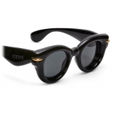 Loewe - Inflated Round Sunglasses in Nylon - Shiny Black - Loewe Eyewear