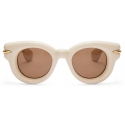 Loewe - Inflated Round Sunglasses in Nylon - Ivory/Brown - Loewe Eyewear