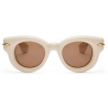 Loewe - Inflated Round Sunglasses in Nylon - Ivory/Brown - Loewe Eyewear