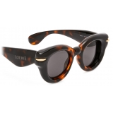 Loewe - Inflated Round Sunglasses in Nylon - Dark Havana - Loewe Eyewear