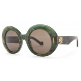 Loewe - Round Screen Sunglasses - Marble Green - Loewe Eyewear