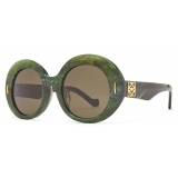 Loewe - Round Screen Sunglasses - Marble Green - Loewe Eyewear