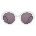 Loewe - Occhiali da Sole Round Slim - Bianco/Avorio - Loewe Eyewear