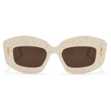 Loewe - Occhiali da Sole Smooth Pavé Screen in Acetato - Avorio - Loewe Eyewear