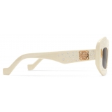 Loewe - Occhiali da Sole Smooth Pavé Screen in Acetato - Avorio - Loewe Eyewear