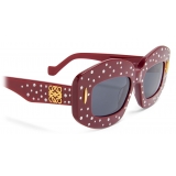 Loewe - Occhiali da Sole Smooth Pavé Screen in Acetato - Bordeaux - Loewe Eyewear