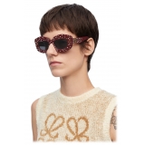 Loewe - Smooth Pavé Screen Sunglasses in Acetate - Burgundy - Loewe Eyewear