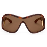 Loewe - Square Mask Sunglasses in Acetate and Nylon - Dark Havana - Loewe Eyewear