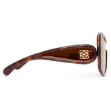 Loewe - Square Mask Sunglasses in Acetate and Nylon - Dark Havana - Loewe Eyewear