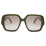 Loewe - Square Slim Sunglasses - Shiny Khaki - Loewe Eyewear