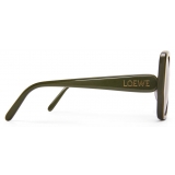 Loewe - Occhiali da Sole Square Slim - Kaki Lucido - Loewe Eyewear