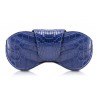 Ammoment - Custodia Occhiali - Coccodrillo Marino in Blu Navy - Cover Occhiali in Pelle Luxury - Porta Occhiali