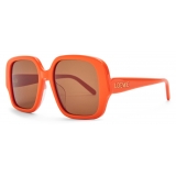 Loewe - Occhiali da Sole Square Slim - Arancione Brillante - Loewe Eyewear