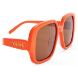 Loewe - Occhiali da Sole Square Slim - Arancione Brillante - Loewe Eyewear