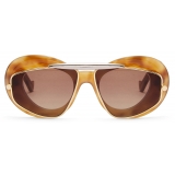 Loewe - Wing Double Frame Sunglasses in Acetate and Metal - Havana/Brown - Loewe Eyewear