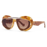 Loewe - Wing Double Frame Sunglasses in Acetate and Metal - Havana/Brown - Loewe Eyewear