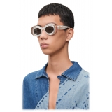 Loewe - Occhiali da Sole Ovali Pavé - Grigio Perla/Bianco - Loewe Eyewear