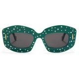 Loewe - Occhiali da Sole Smooth Pavé Screen in Acetato - Verde - Loewe Eyewear