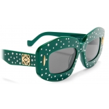 Loewe - Occhiali da Sole Smooth Pavé Screen in Acetato - Verde - Loewe Eyewear