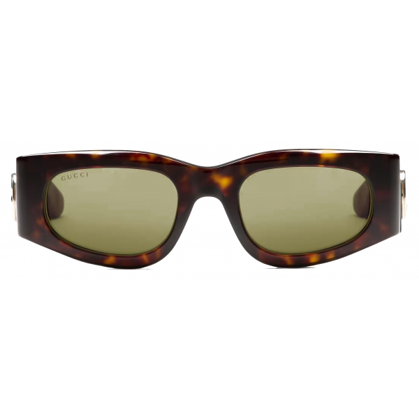 Gucci - Occhiale da Sole Rettangolare - Tartaruga Scuro - Gucci Eyewear