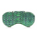 Ammoment - Eyeglass Case - Python in Crocus Green Metallic - Luxury Eyeglass Leather Cover